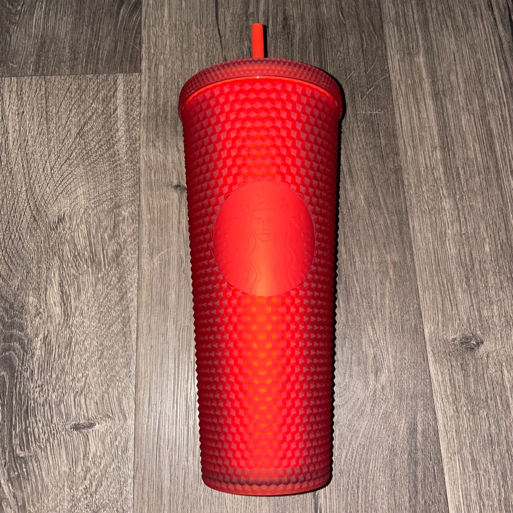 Red Matte Studded Starbucks Cup